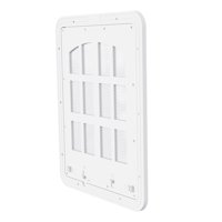Ioensy - Puerta Mosquitera Para Mascotas Para Puertas Y Pared Para Perros Con Tornillos, Puerta Para Gatos Con Bloqueo De 2 Vías S, Color Blanco