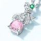 thumbnail image 3 of Aretes Colgantes Rosados con Moño para Mujer Corte Cojín 5 Quilates Hipoalergénicos de Moda Aretes Nupciales para Boda Aretes Colgantes de Plata Esterlina 925, 3 of 4