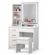 thumbnail image 2 of Tocador De Lujo Con Espejo De Luz Led Ajustable 130X80X50CM / Blanco Con Silla (Banquito), 2 of 4