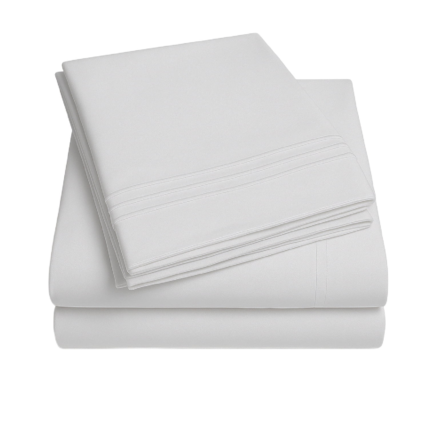 Juego De Sábana Blanco 1800 Hilos Ultra Suave 2 Plazas Vincenzi