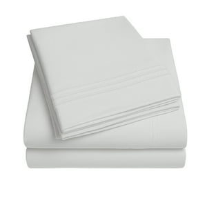 Juego De Sábana Blanco 1800 Hilos Ultra Suave 2 Plazas Vincenzi