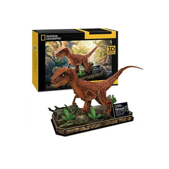 Velociraptor Armable Puzzle 3D 63 Piezas Cubicfun Natgeo