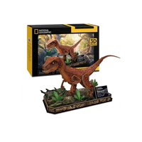Genérico - Velociraptor Armable Puzzle 3D 63 Piezas Cubicfun Natgeo