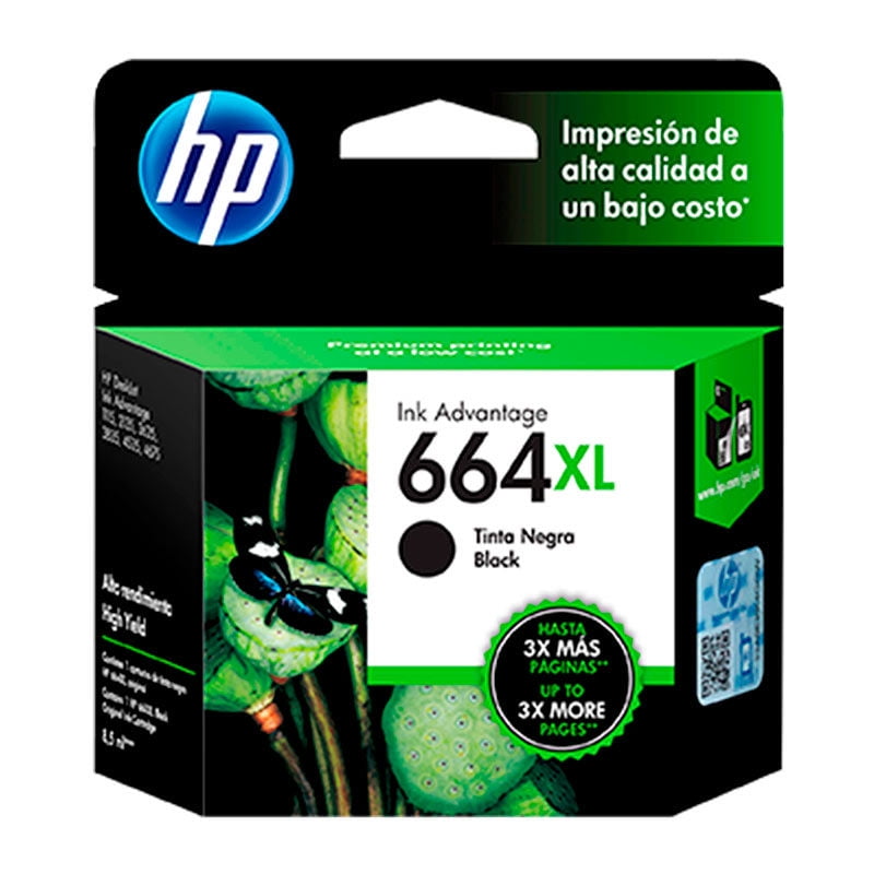 Cartucho De Tinta Original Hp664Xl Negro
