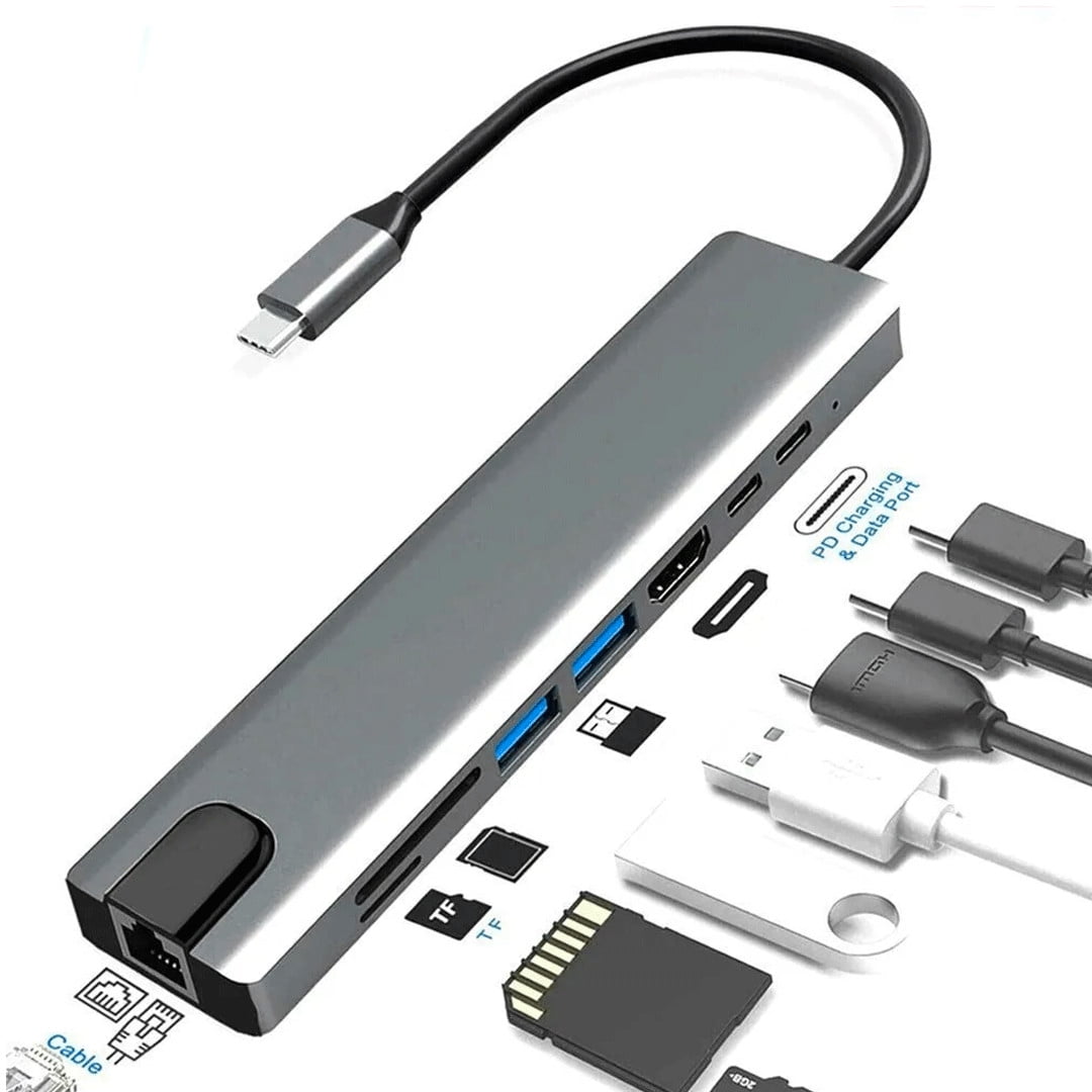 Oem - Adaptador Genérico Usb C Hub 8 En 1 Generico