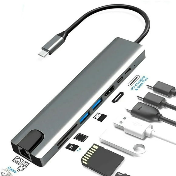 Adaptador Genérico Usb C Hub 8 En 1 Generico