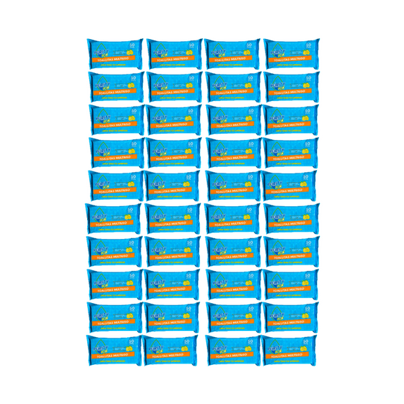 Pack 40 paquetes Toallitas Desinfectantes Purity Eco Multiuso 50 unidades cada uno