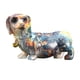 thumbnail image 3 of Adorno De Estatua De Perro Animal De Resina Moderno Para Sala De Estar Estantería Mesita De Noche Azul, 3 of 3
