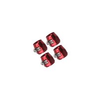 Ioensy - Abrazaderas De Acabado De Manguera De 4 Piezas De Aleación De Aluminio Con Conectores De Manguera De Banda De Tornillo Rojo An10