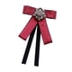 thumbnail image 3 of Broche de cinta de corbata de lazo, decoración de corbata de bownot, alfiler de cuello para mujeres, elegante corbata de diamantes de imitación para Rojo, 3 of 5