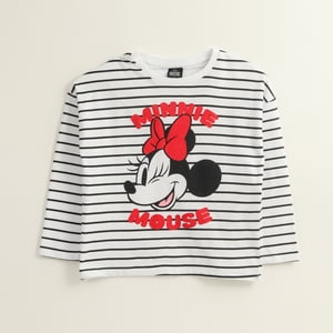Polera Manga Larga Niña Minnie Classic Lines Blanco Disney