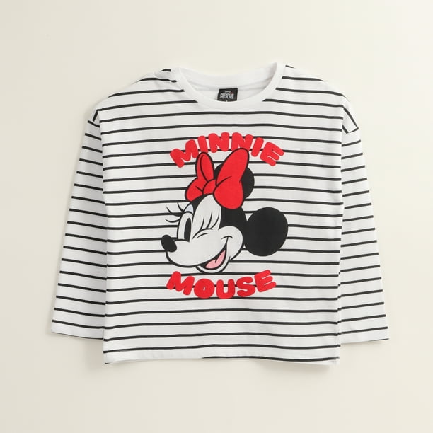 Polera Manga Larga Niña Minnie Classic Lines Blanco Disney