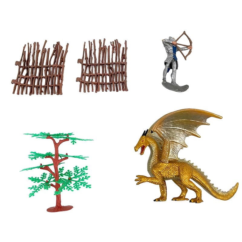 Adventure Force - Figura De Acción Dragón Amarillo Con Caballero