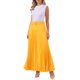 thumbnail image 2 of INSPIRE CHIC Falda Plisada para Mujer con Cintura Alta Elástica y Cinturón, Falda Maxi de Línea A Fluida L Naranja Amarillento, 2 of 6
