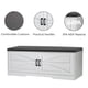 thumbnail image 2 of 2-Tier Storage Bench, Farmhouse Shoe Bench with Padded Seat Cushion, Entryway Bench with 2 Barn Doors & 2 Adjustable Shelves, 13.75" D x 39.4" W x 17.72" H, for Entryway, Bedroom, Living Room, White, 2 of 3