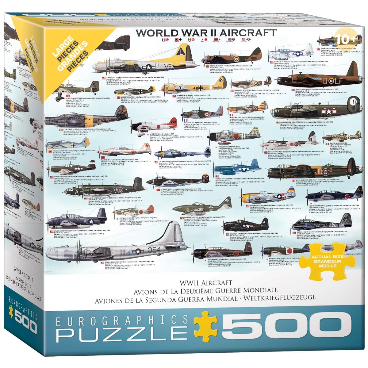 Puzzle Eurographics De Aviones De La Segunda Guerra Mundial, 500 Piezas