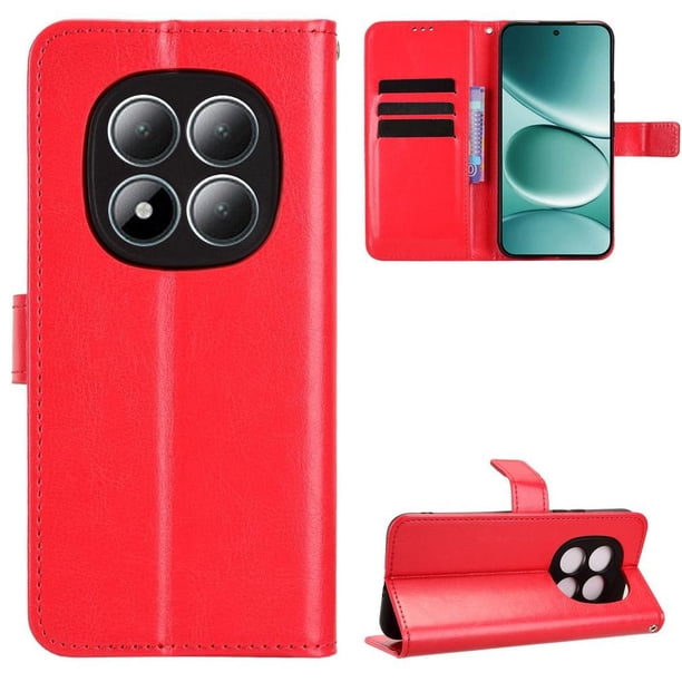 Funda tipo libro para Xiaomi Redmi Note 15 Pro+ 5G, cartera todo‑en‑uno, funda multifuncional con tarjetero y correa de muñeca desmontable