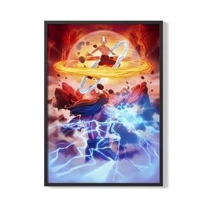 Creango - Cuadro Poster Enmarcado Avatar Aang Todos Los Estilos Decorativo