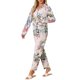 thumbnail image 4 of INSPIRE CHIC Conjuntos de Pijamas para Mujer de Manga Larga 2 Piezas Ropa de Dormir con Botones Estampado Floral Ropa de Casa con Bolsillos S Mariposa, 4 of 6