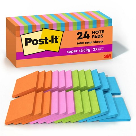 Notas Adhesivas Post-It Super Sticky, 3 X 3 En 24 Blocs, Energy Boost