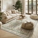 thumbnail image 1 of Alfombra Baksham 132x178 cm Beige y Azul Floral Lavable, 1 of 9