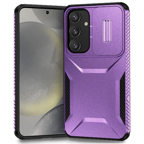 Funda Resistente para Samsung Galaxy S25 5G con Tapa Deslizante y Protección Militar Morado