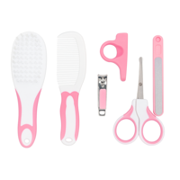 Genérica - Set Rosa Para Cuidado Higiene Bebé 6 En 1 Cepillo Cortauñas Lima