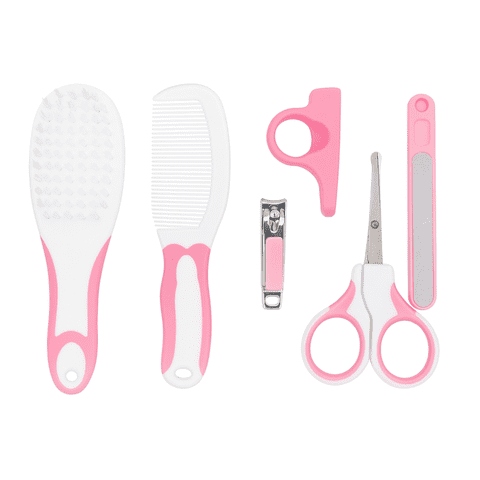 Genérica - Set Rosa Para Cuidado Higiene Bebé 6 En 1 Cepillo Cortauñas Lima