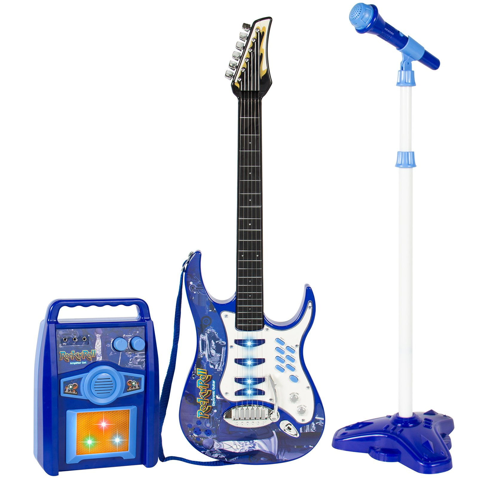 Best Choice Products - Guitarra Eléctrica Para Niños Toy Choice Products Con 6 Canciones, Color Azul