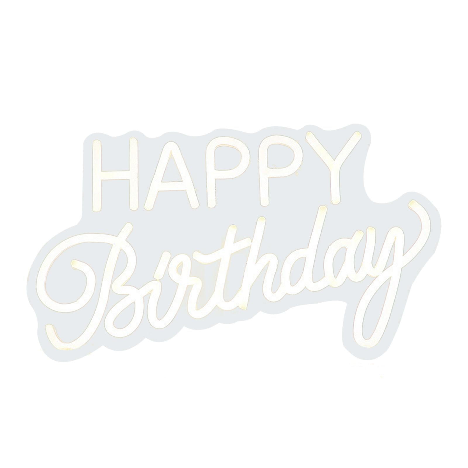 Magideal - Letrero De Luz Led Con Letras, Lámpara De Noche Regulable Para Sala De Blanco Cálido Feliz