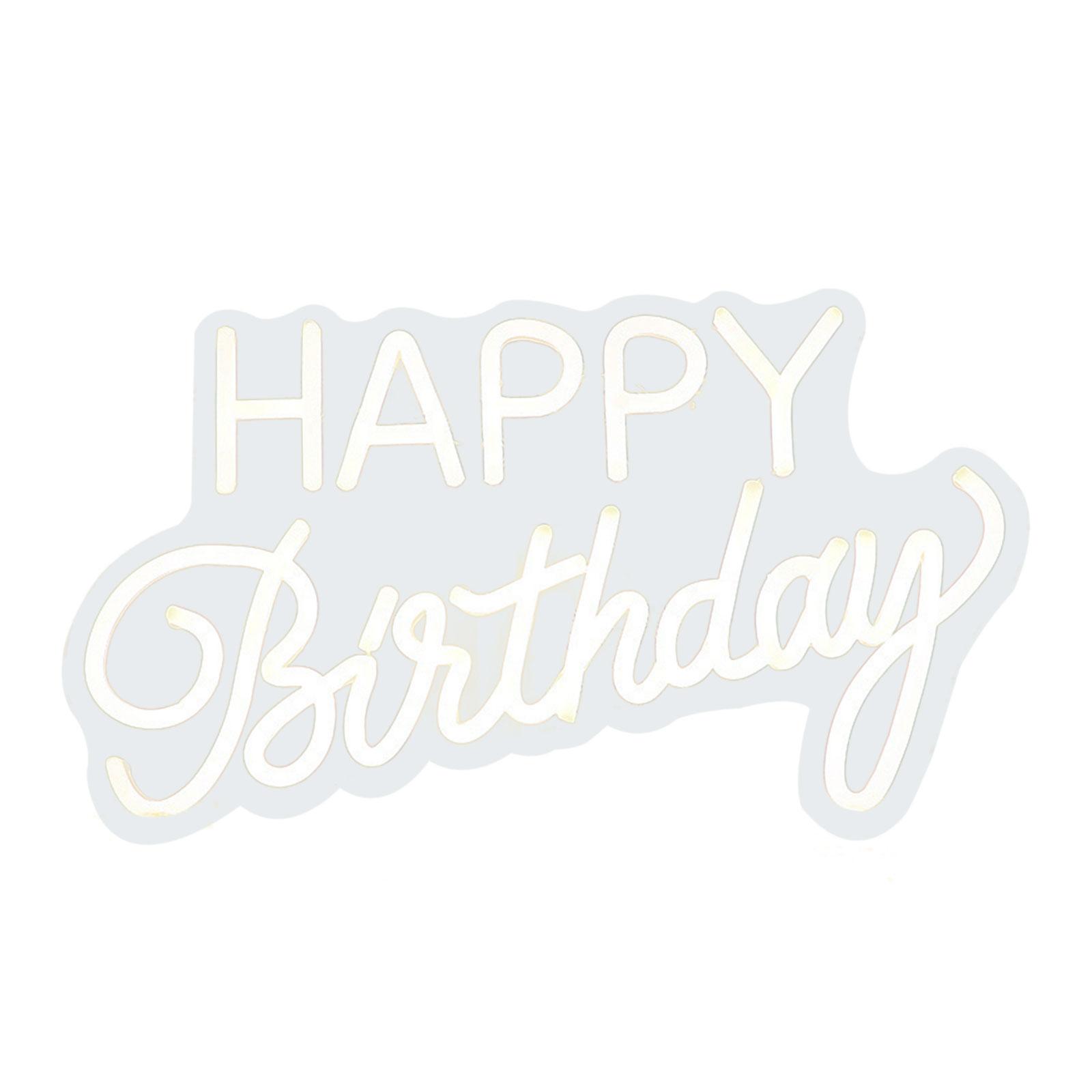 Magideal - Letrero De Luz Led Con Letras, Lámpara De Noche Regulable Para Sala De Blanco Cálido Feliz