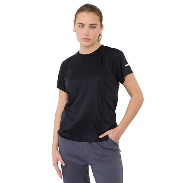 Polera Mujer Deportiva Negro R-Neck Corona