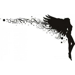Rienda Libre Graphics - Decomural Floating Angel With Spirals And Wings Ws-18307