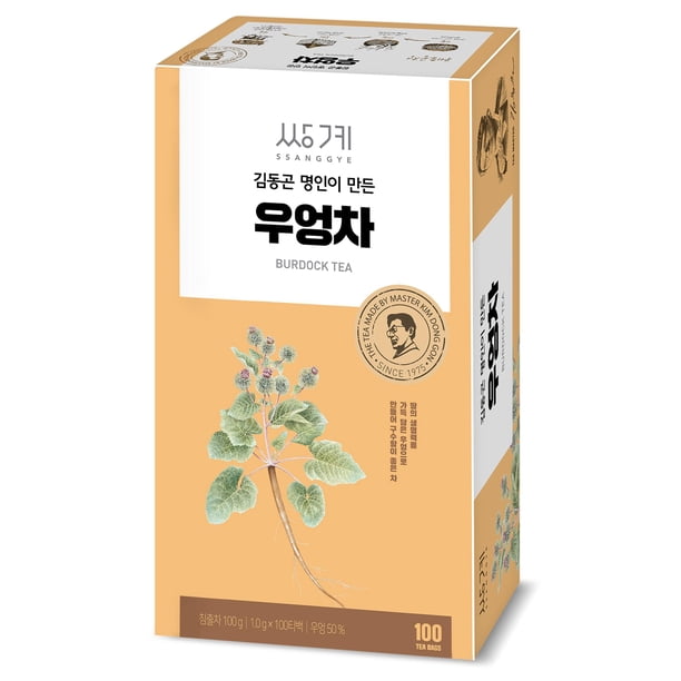 Té de Bardana Ssanggye 1.0 g x 100 bolsas, paquete a granel premium coreano de hierbas, apto para caliente y frío, bolsa individual higiénica, sabor terroso y suave – 우엉차 4 Seasons Made in Korea