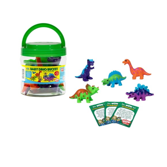 Set De Juguetes Cubeta De Dinosaurios Bebé Con 5 Figuras