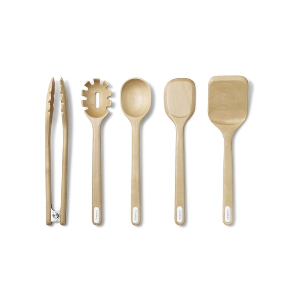 Juego de utensilios de cocina de madera de alcaravea, 5 piezas, con certificación FSC