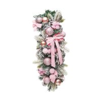 Bothyi - Guirnalda Navideña Con Lazos Para Escaleras, Guirnalda Con Forma De Lágrima Para Ventana, Puerta Y Porche