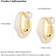 thumbnail image 4 of Pendientes de aro gruesos de oro, pendientes de aro de perla chapados en oro de 14 k para mujer, pendientes colgantes de perla, pendientes llamativos de perla, pendientes de aro gruesos, regalos adecu, 4 of 7