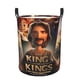 thumbnail image 1 of El Rey de Reyes Cesta de lavandería de gran capacidad redonda con asa, bolsa para ropa sucia plegable, almacenamiento para dormitorio, baño y lavadero 44x35 cm, 1 of 6