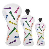 Ioensy - Pu Golf Wood Head Cover Fairway Hybrid Club Headcover Guard Con Etiquetas De Número Multi