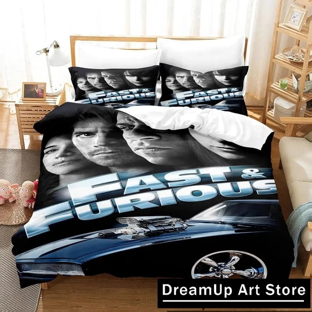 Fast and Furious Bedding Set Cute Quilt Cover Bed Cover With Pillowcase Boys Adult Home