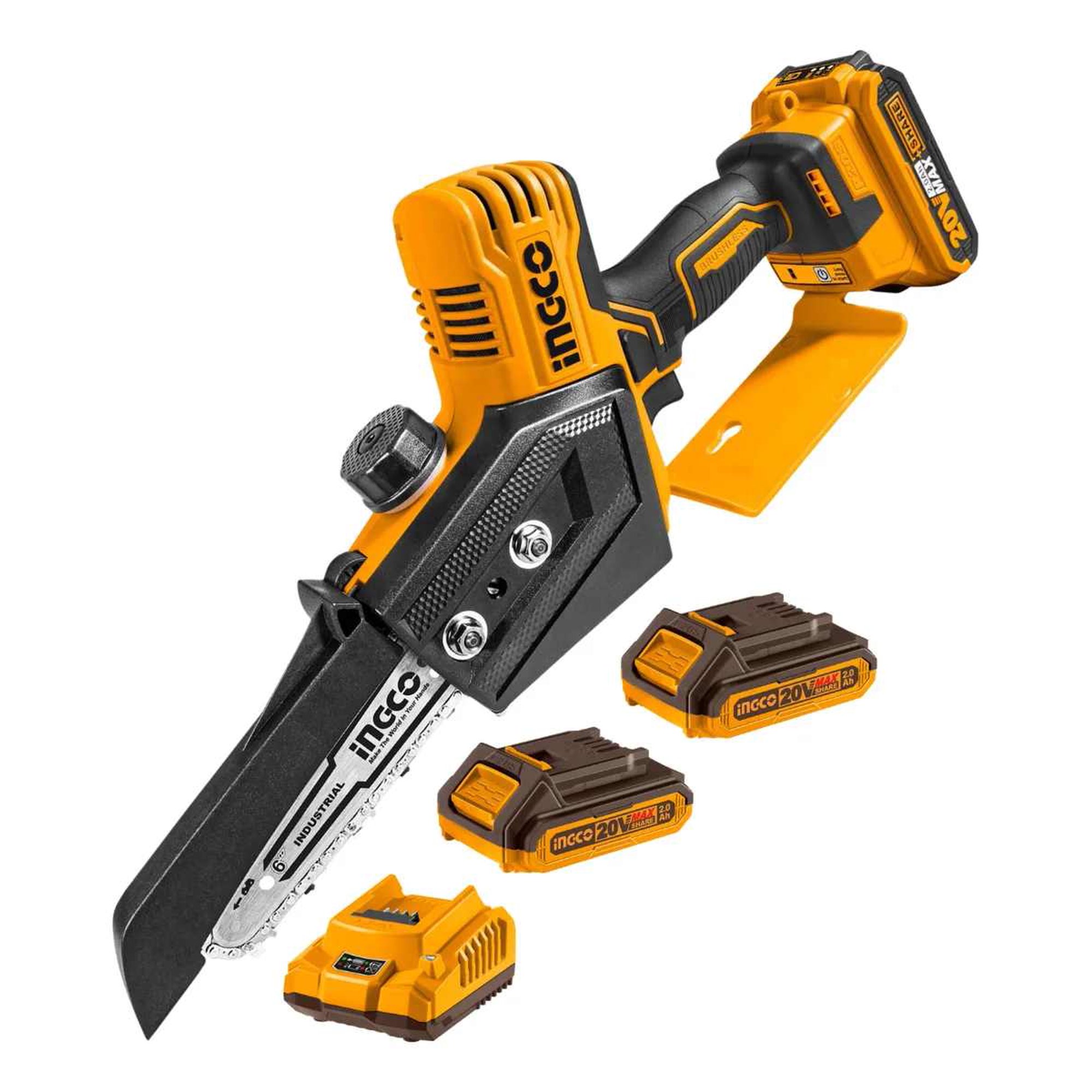 Mini Sierra Inalámbrica Ingco 6" 2baterias 20v Motor Brushless