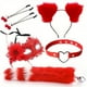 thumbnail image 1 of 4pcs Couple Flirting Kit - Fox Ear Headband, Tail Anal Plug, Eye Mask, and Nipple Clamp - Sexy Cosplay Costume for Passionate Play, 1 of 2