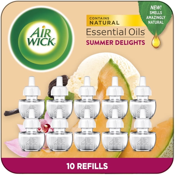Air Wick Plug in Summer Delights para rellenar aceite perfumado, 10 unidades