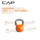 thumbnail image 3 of Kettlebell CAP Barbell de hierro fundido con recubrimiento de neopreno 4.5 kg naranja, 3 of 8