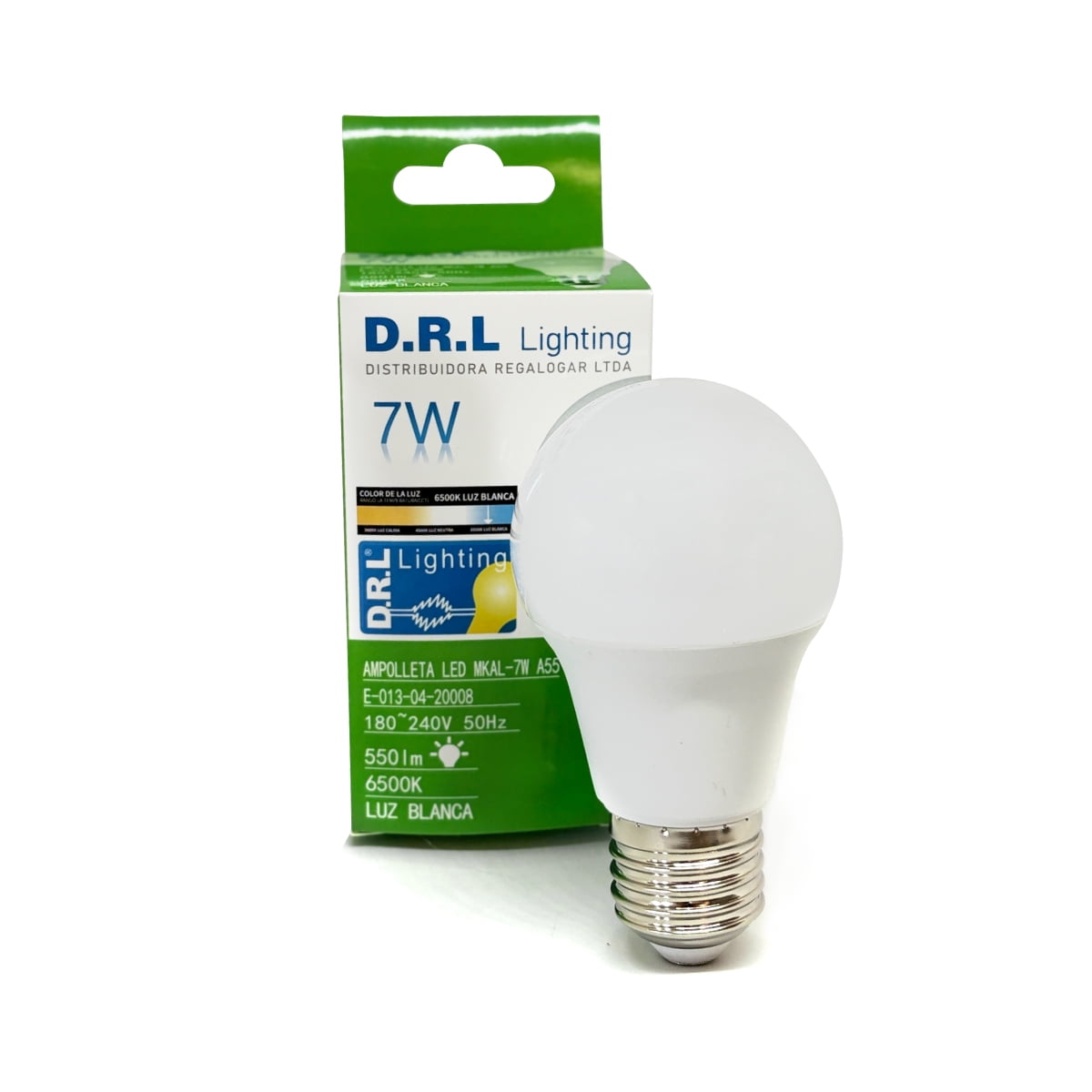 Ampolleta Led Drl A55 7w 550lm 220v Luz Blanca Fría Blanco Frío