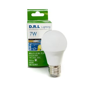 Ampolleta Led Drl A55 7W 550Lm 220V Luz Blanca Fría Blanco Frío
