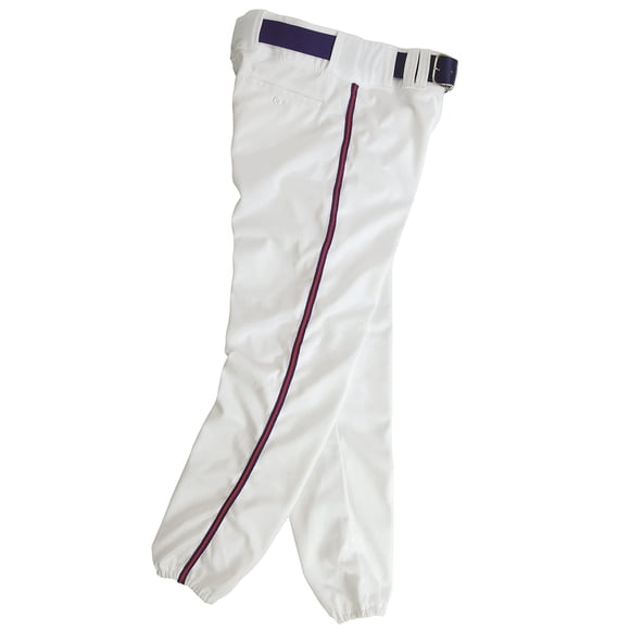 Pantalón de béisbol Martin Sports Youth, blanco, talla L, con trabilla para cinturón