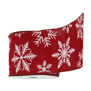 Magideal - Cinta Decorativa De Satén Navideña Para Vacaciones, Cinta Portátil Para Envolver Regalos, Cinta Navideña Para Corona, Costura, Manualidades, Celebraci Copo De Nieve Blanco