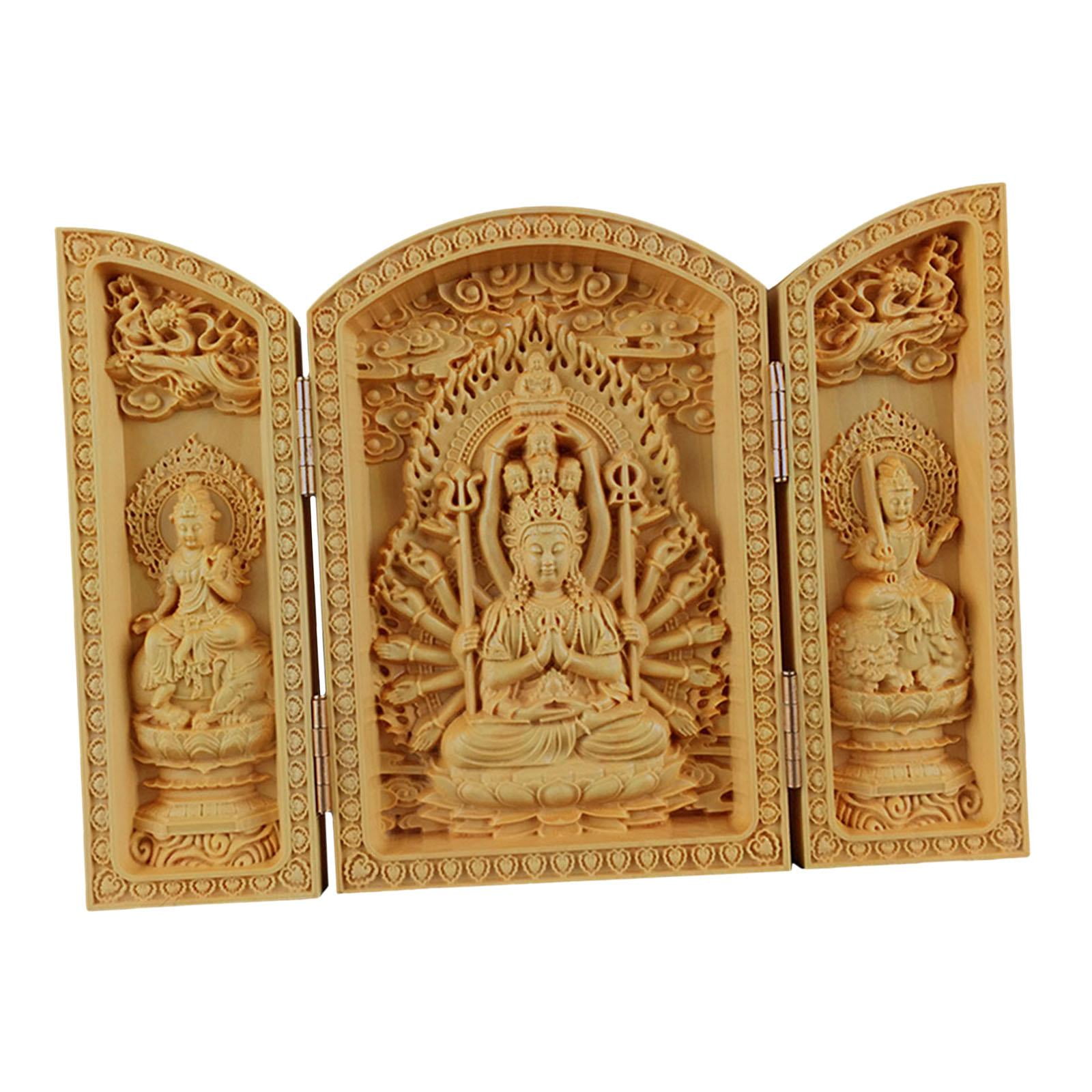 Bothyi - Estatuilla De Bodhisattva, Estatua De Buda Tallada A Mano Portátil En Miniatura De Escritorio